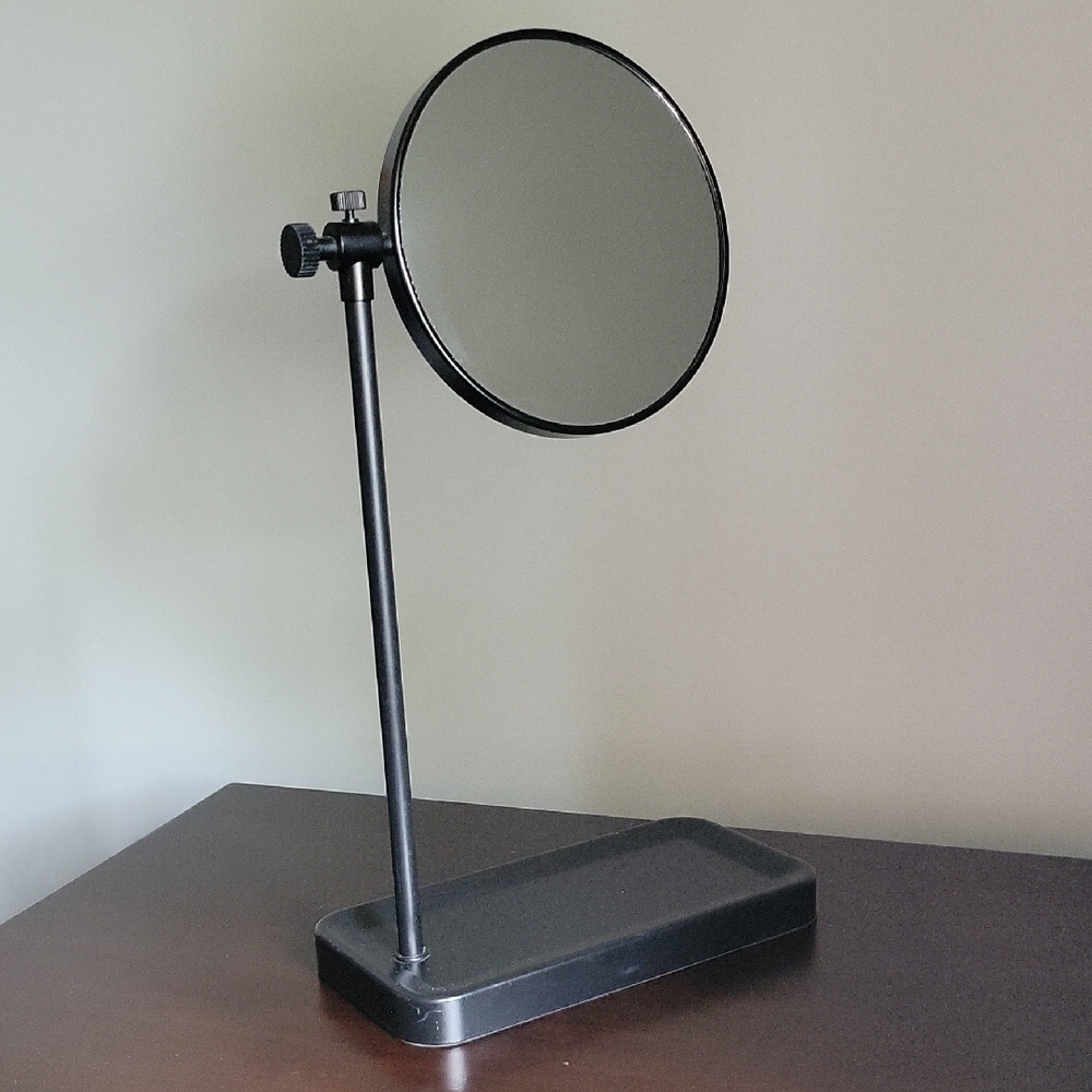 Sleek Black Adjustable Vanity Mirror